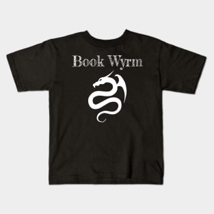 Bookwyrm (White Text) Kids T-Shirt